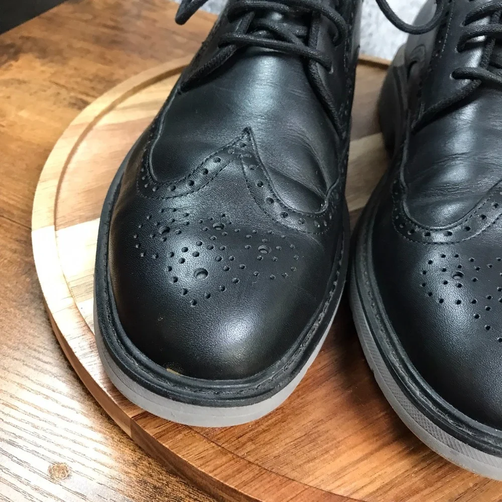 Cole‎ Haan Go To Wingtip Oxford Mens 10M Black Leather Dress Derby Shoes